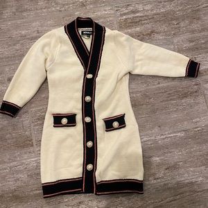 FASHION NOVA MINI KEEPING IT LUXE LONG CARDIGAN SWEATER BEAD PEARL NEW